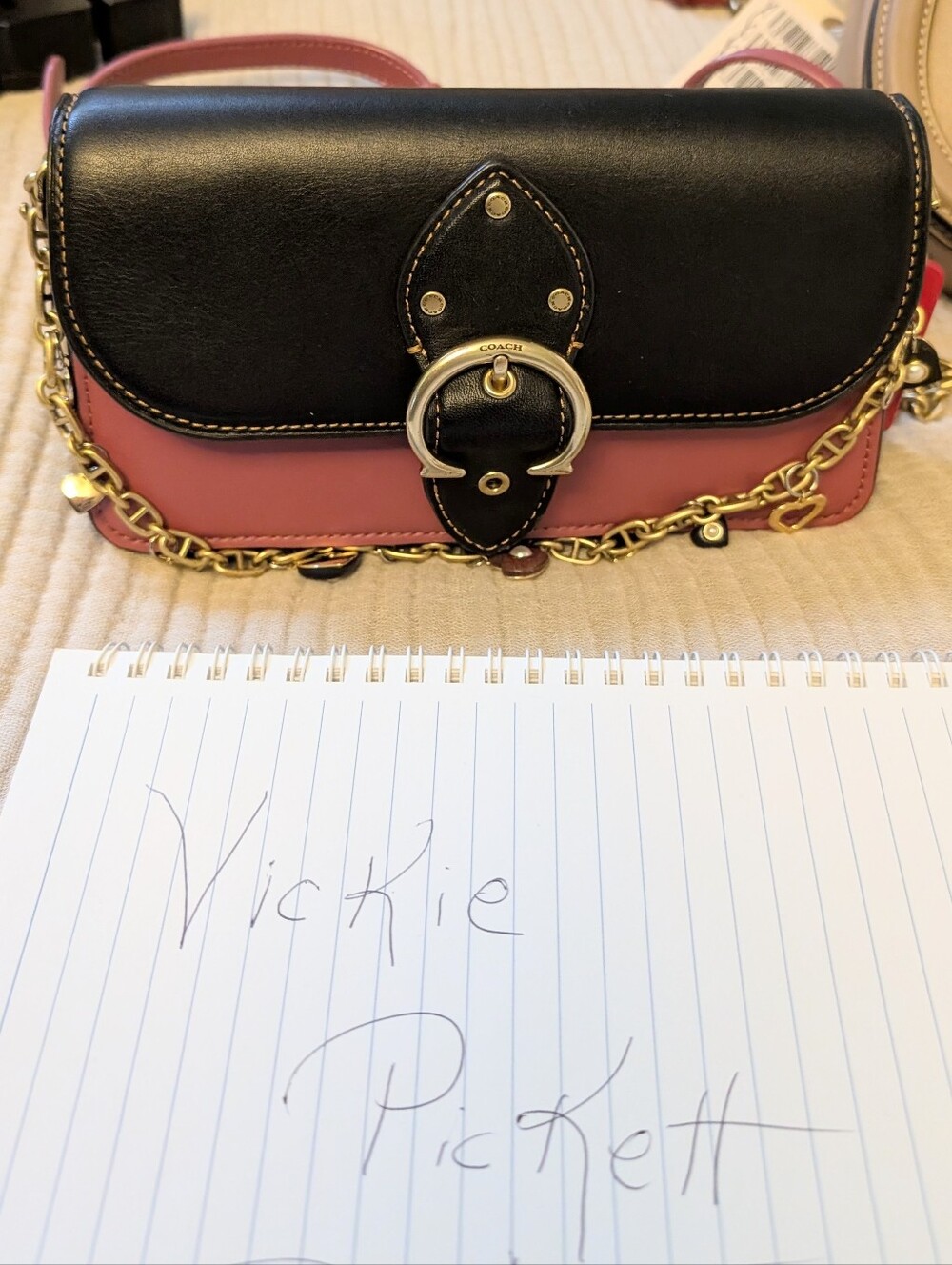 Coach Black and Pink Leather Crossbody  - One Of A Kind - Coach Create